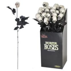 Skull Rose With Black Stem Size: 54 Cm |