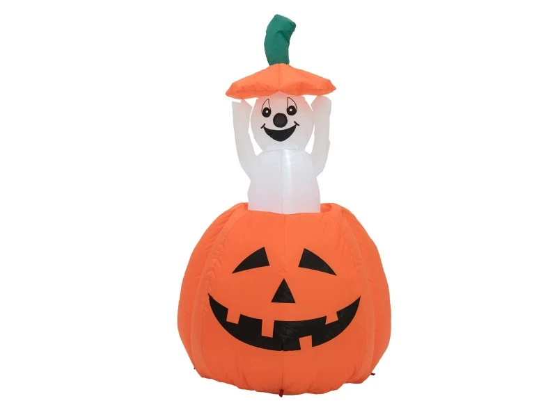 Inflatable Figure Pumpkin With Ghost, Animated, 120cm 1 Inflatable Figure Pumpkin With Ghost, Animated, 120cm