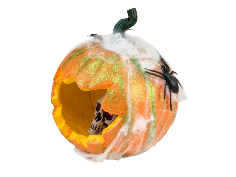 Halloween Pumpkin In Spider Web 25cm 2 Halloween Pumpkin In Spider Web 25cm - Afbeelding 2