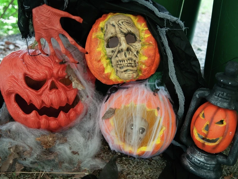 Halloween Pumpkin In Spider Web 25cm 4 Halloween Pumpkin In Spider Web 25cm - Afbeelding 4