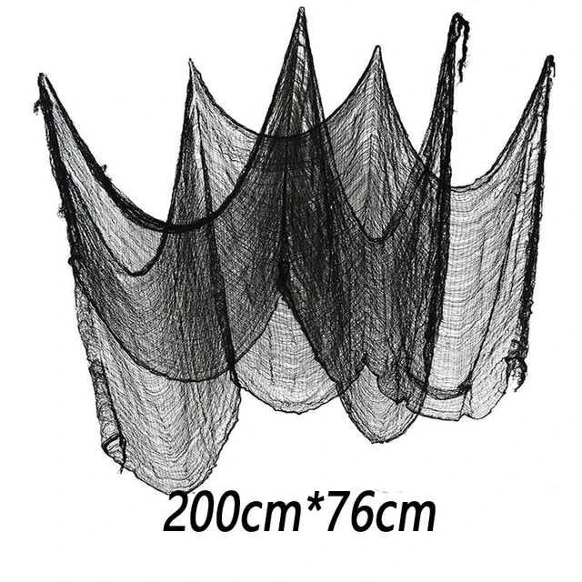 Halloween Decoratie Gaasdoek Zwart 200 X 76 Cm 1 Halloween Decoratie Gaasdoek Zwart 200 X 76 Cm