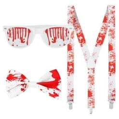 Set Bloody Partybril, Vlinderstrik En Bretels